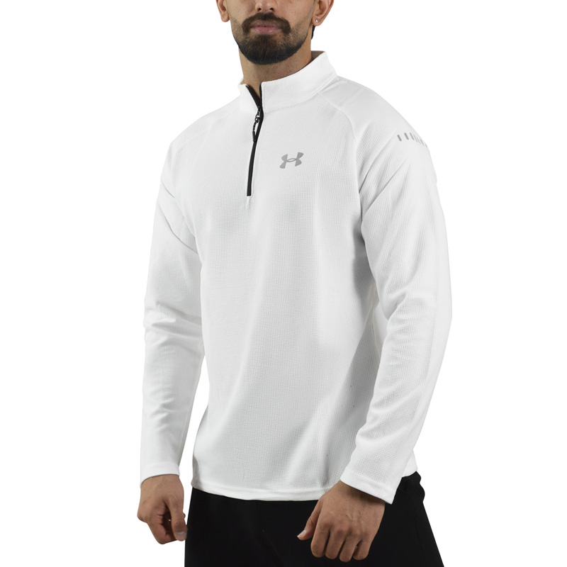استرج نیم زیپ ورزشی مردانه آندر آرمور مدل Heat Gear-410 سفید