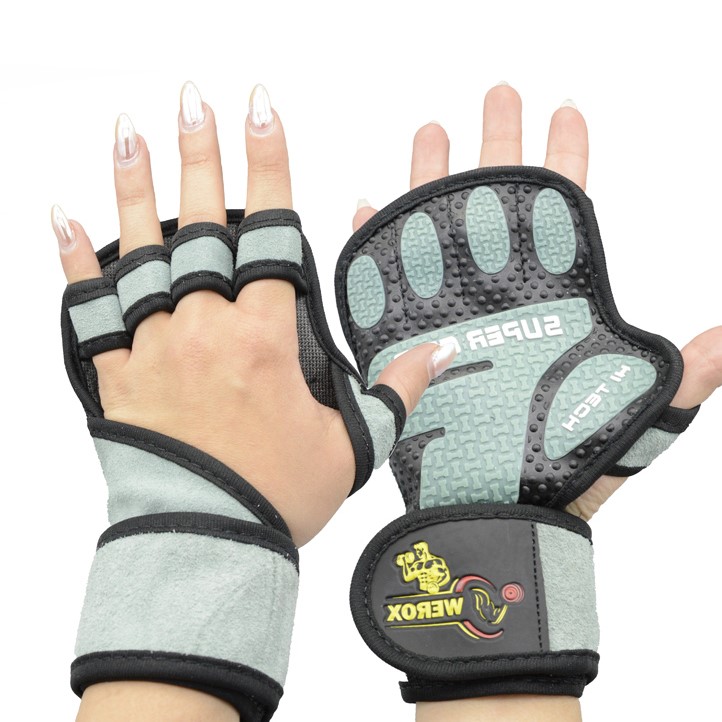 دستکش و محافظ کف دست بدنسازی ویراکس مدل AZS-404H1281 طوسی بسته دو عددی