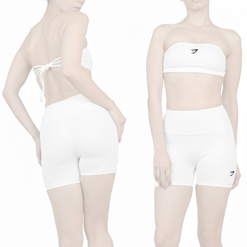 ست دکلته و کشاله بند ورزشی زنانه جیم شارک مدل 4H0898 سفید