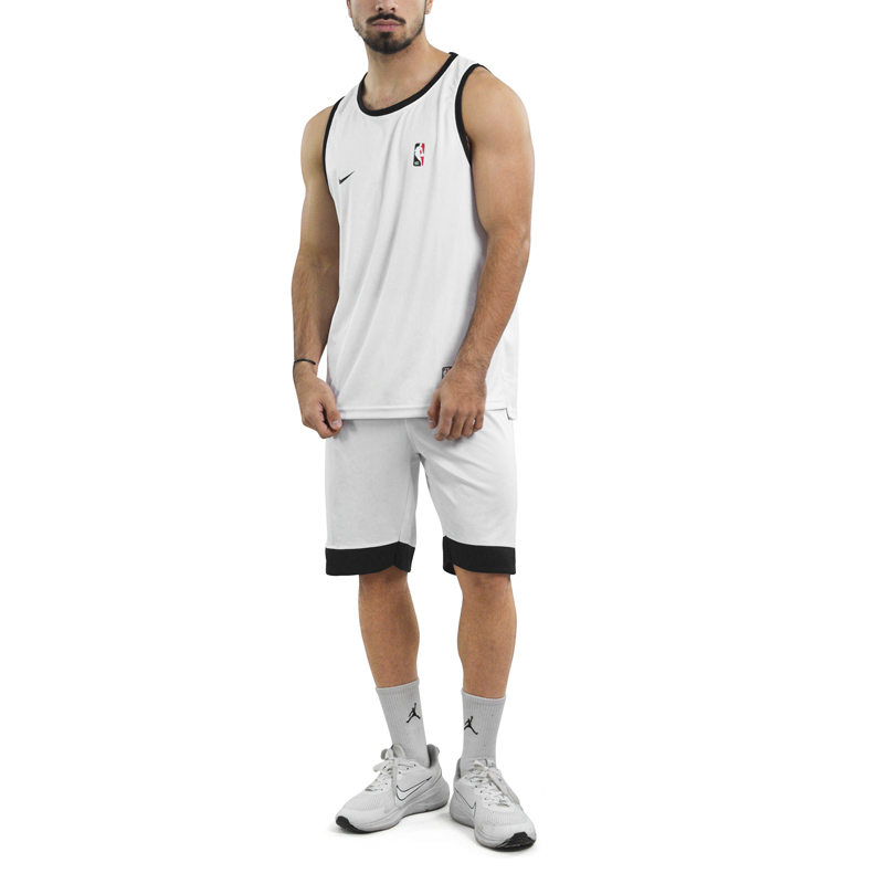 ست رکابی و شلوارک بسکتبالی ورزشی مردانه نایک مدل PY-Dri Fit-4H0853 سفید