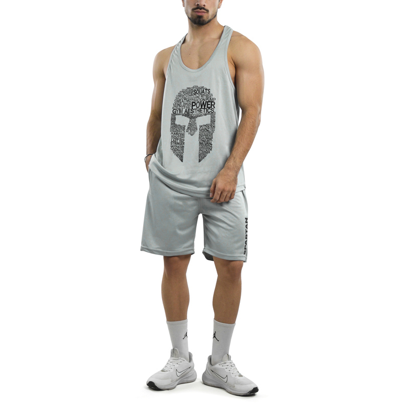 ست رکابی و شلوارک ورزشی مردانه  گلادیاتور پاور مدل PY-4C0443 طوسی روشن