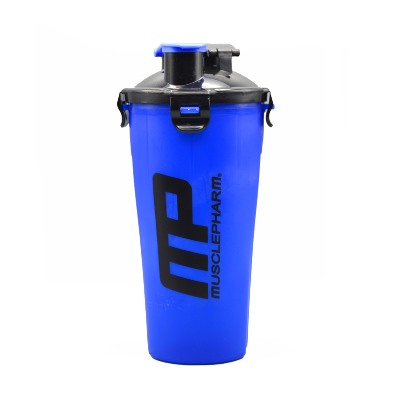 شیکر دو مخزنه ورزشی یک تیکه ماسل فارم مدل Twin Cap ظرفیت 0.7 لیتر