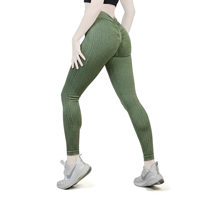 لگ سیملس ورزشی زنانه سنگشور کبریتی کمر هفتی مدل 4H0268 یشمی