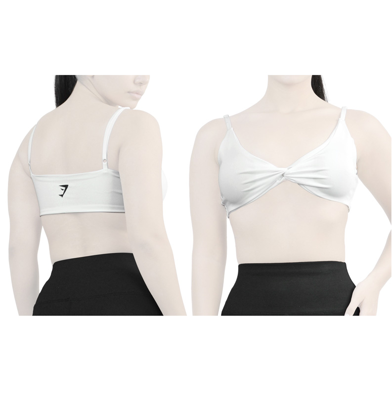 نیم تنه جلو گره ای ورزشی زنانه جیم شارک مدل PB-4H0243 سفید
