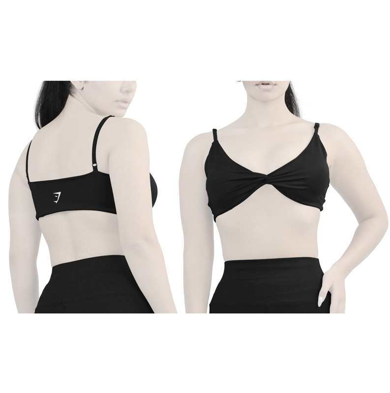 نیم تنه جلو گره ای ورزشی زنانه جیم شارک مدل PB-4H0243 مشکی