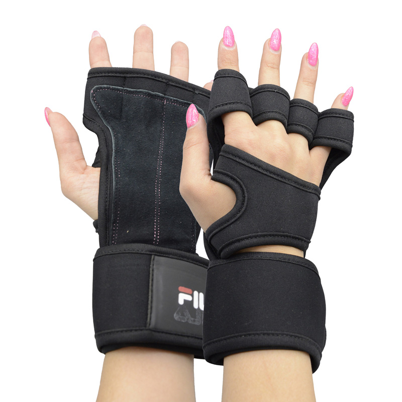 دستکش و محافظ کف دست بدنسازی فیلا مدل 404K1401 مشکی بسته دو عددی