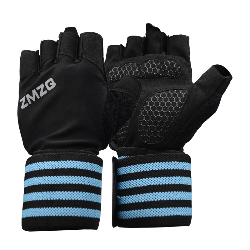 دستکش و مچبند بدنسازی زنانه زد ام زد کیو مدل ZMZQ-404K1208 آبی