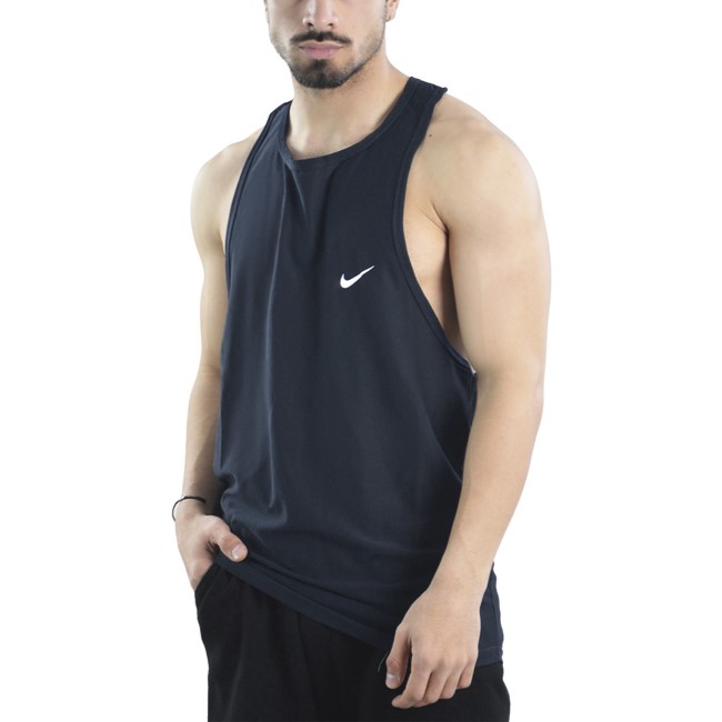 رکابی ورزشی پشت کش دار مردانه نایک مدل VHD-Dri Fit-4K0998 سرمه ای