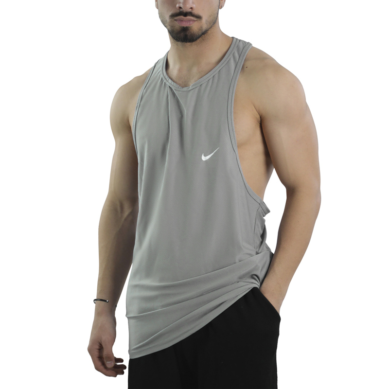 رکابی ورزشی پشت کش دار مردانه نایک مدل VHD-Dri Fit-4K0998 طوسی روشن