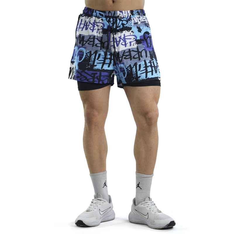 شلوارک کشاله دار ورزشی مردانه مدل 4K1098 آبی