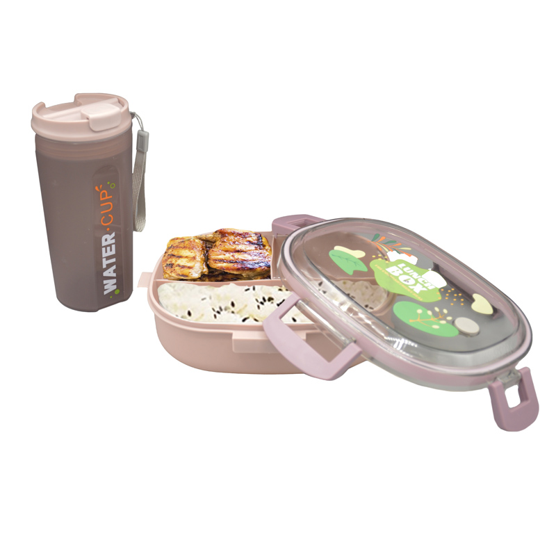 ست ظرف غذا و لیوان لانچ باکس مدل Compartment Seal ظرفیت 0.7 لیتر