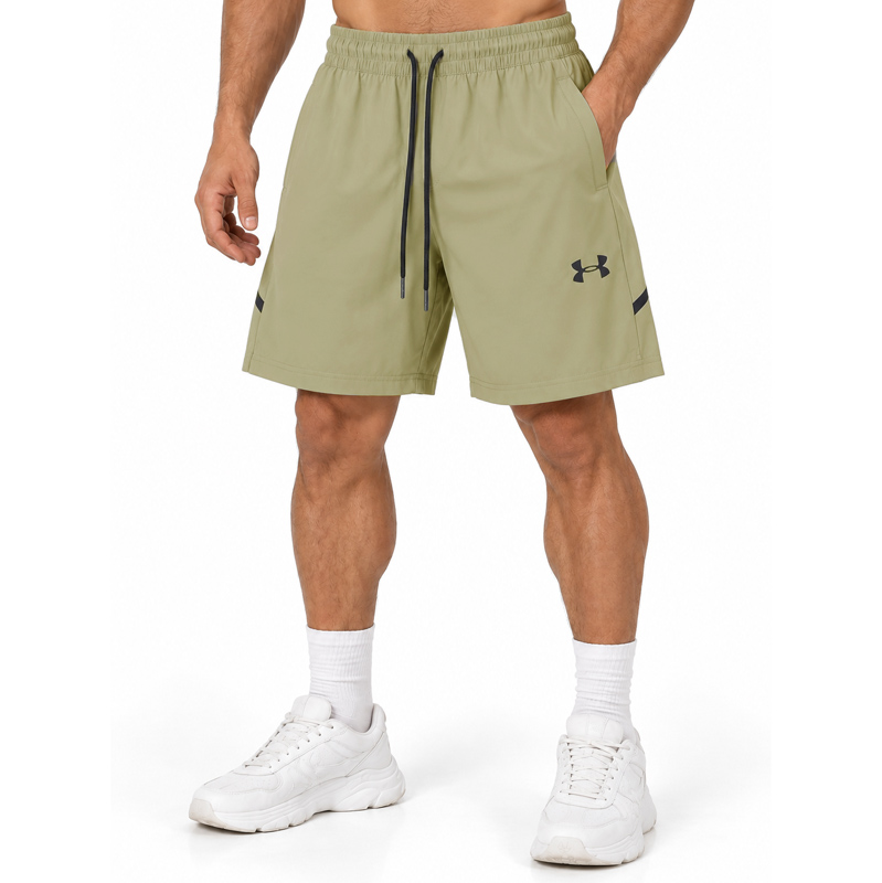 شلوارک ورزشی مردانه آندر آمور مدل Heat Gear-YC305 خاکی